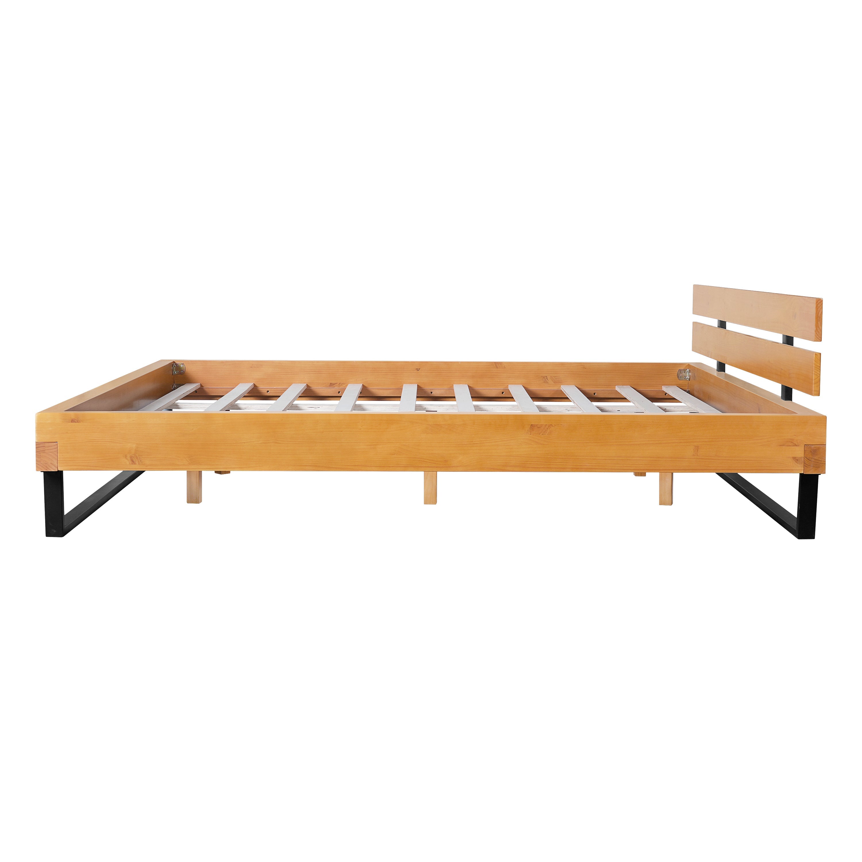 Natural Pine Wood Queen/King Size Bed Frame