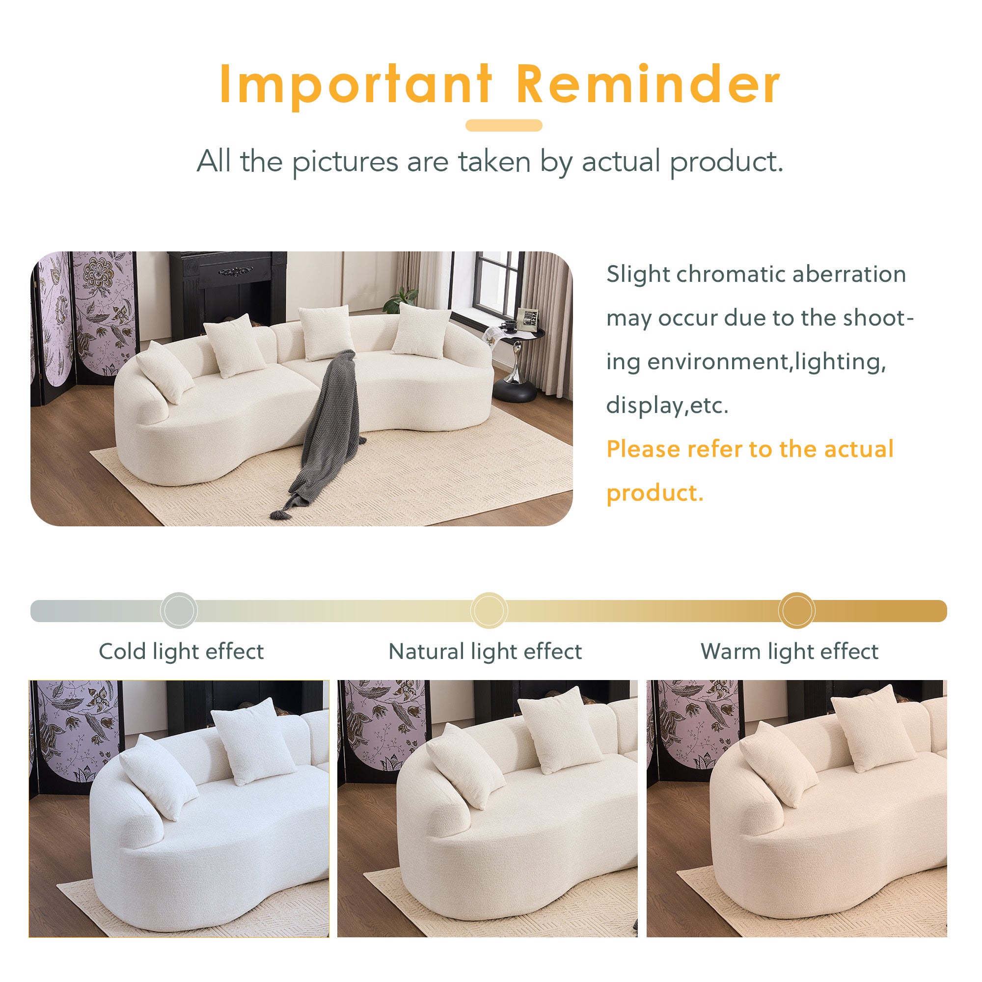 30D High-Density Sponge Sectional Couch for Living Room