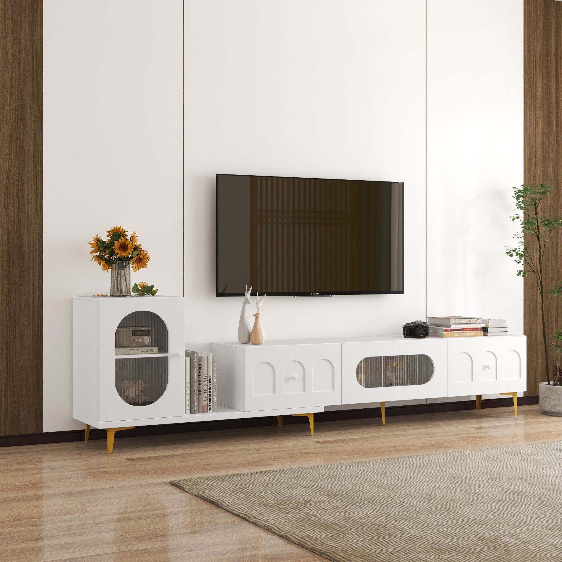 Wood Rectangle Extendable TV Stand