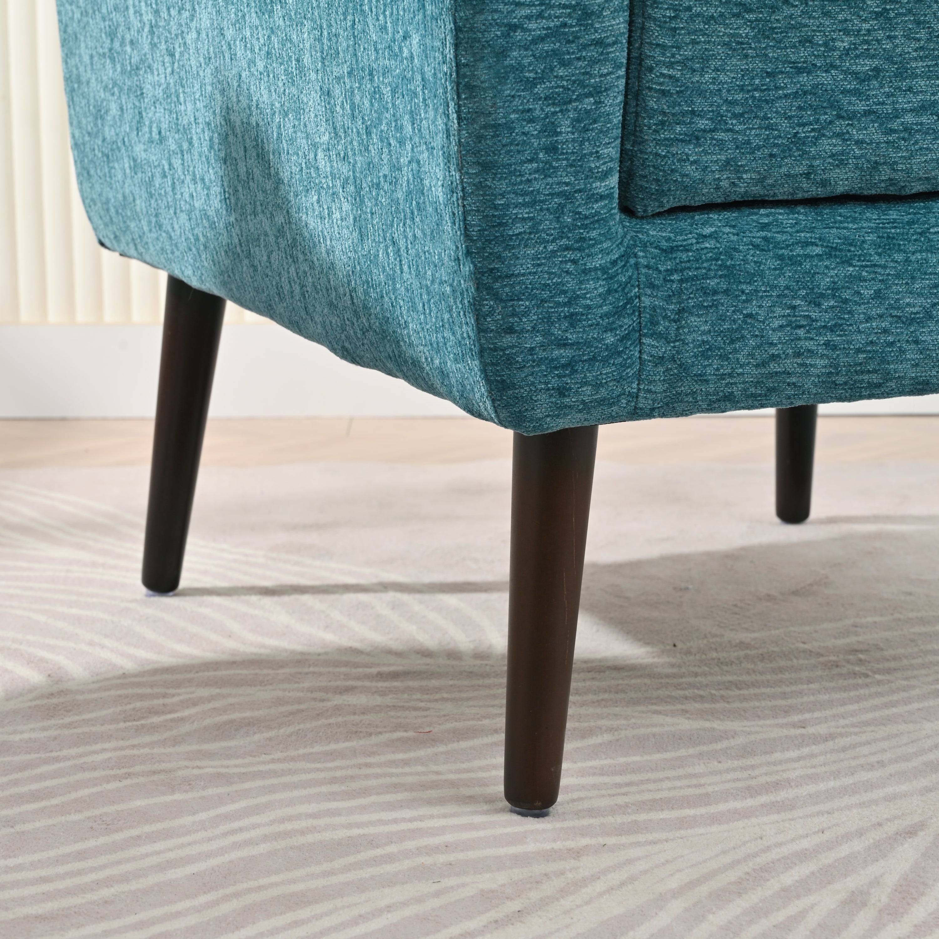 Mid-Century Chenille Accent Chair – Comfy Reading Chair with Lounge Style
