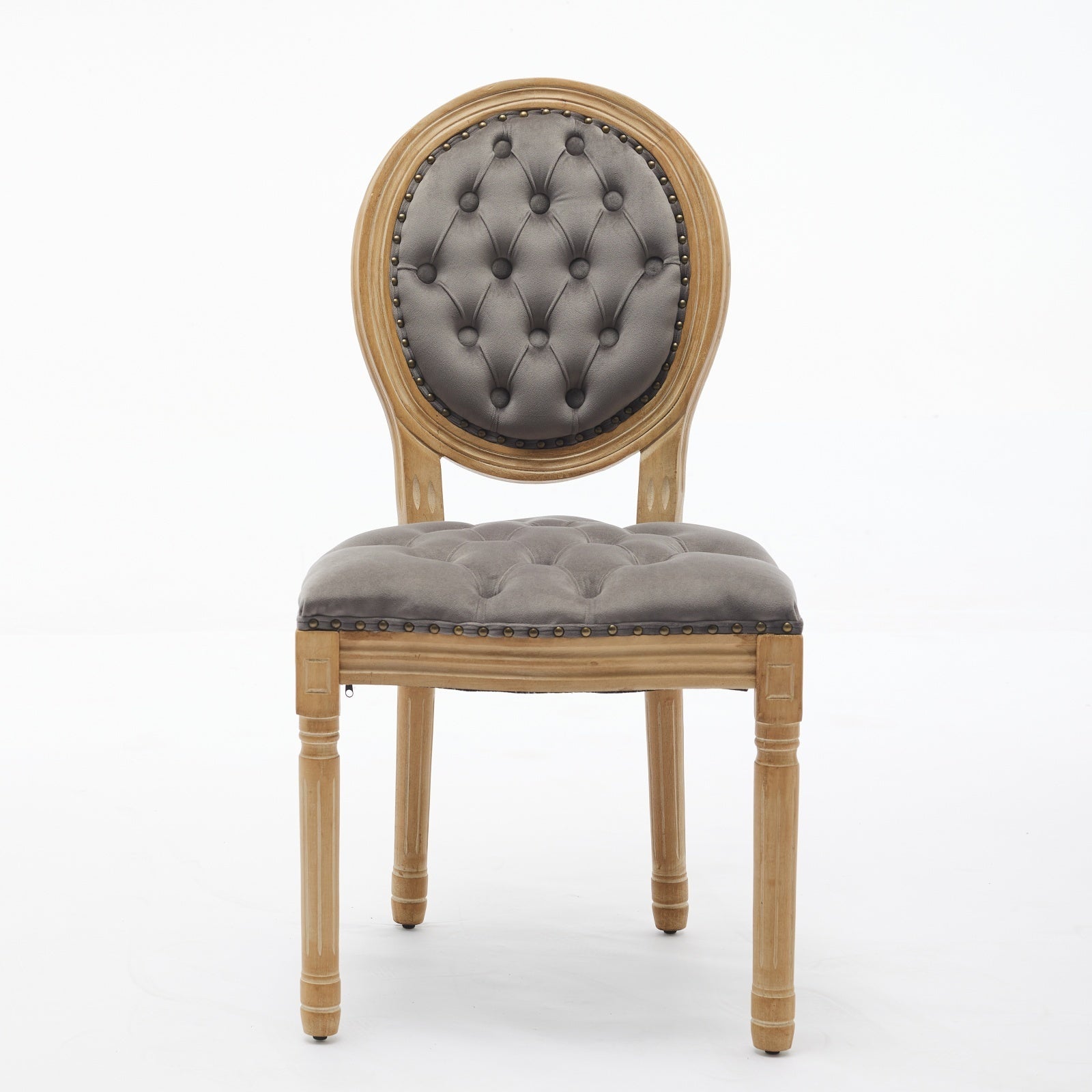 French Style Antique Painting PU Dining Chairs (Set of 2)