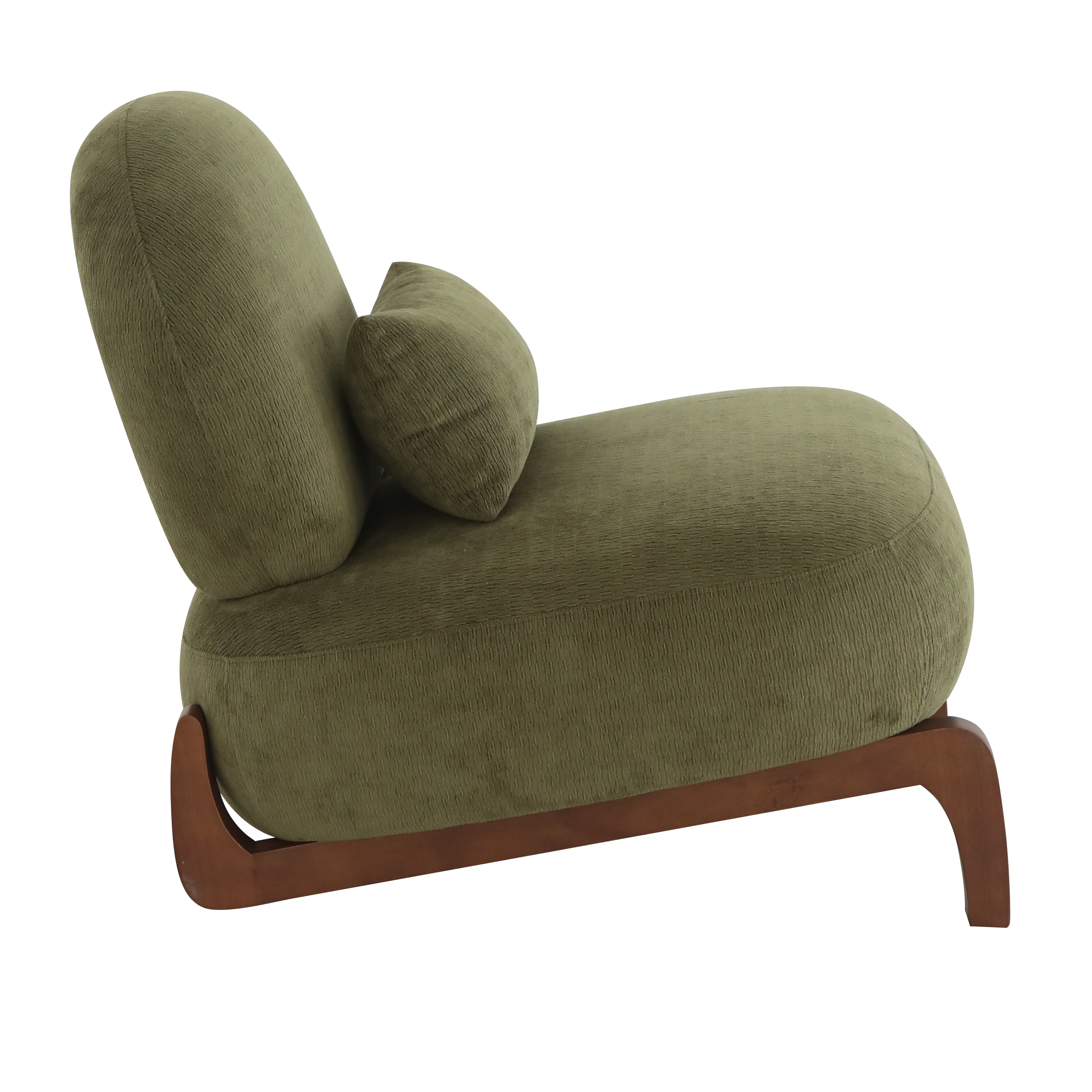 Velvet Accent Chair with Solid Wood Legs