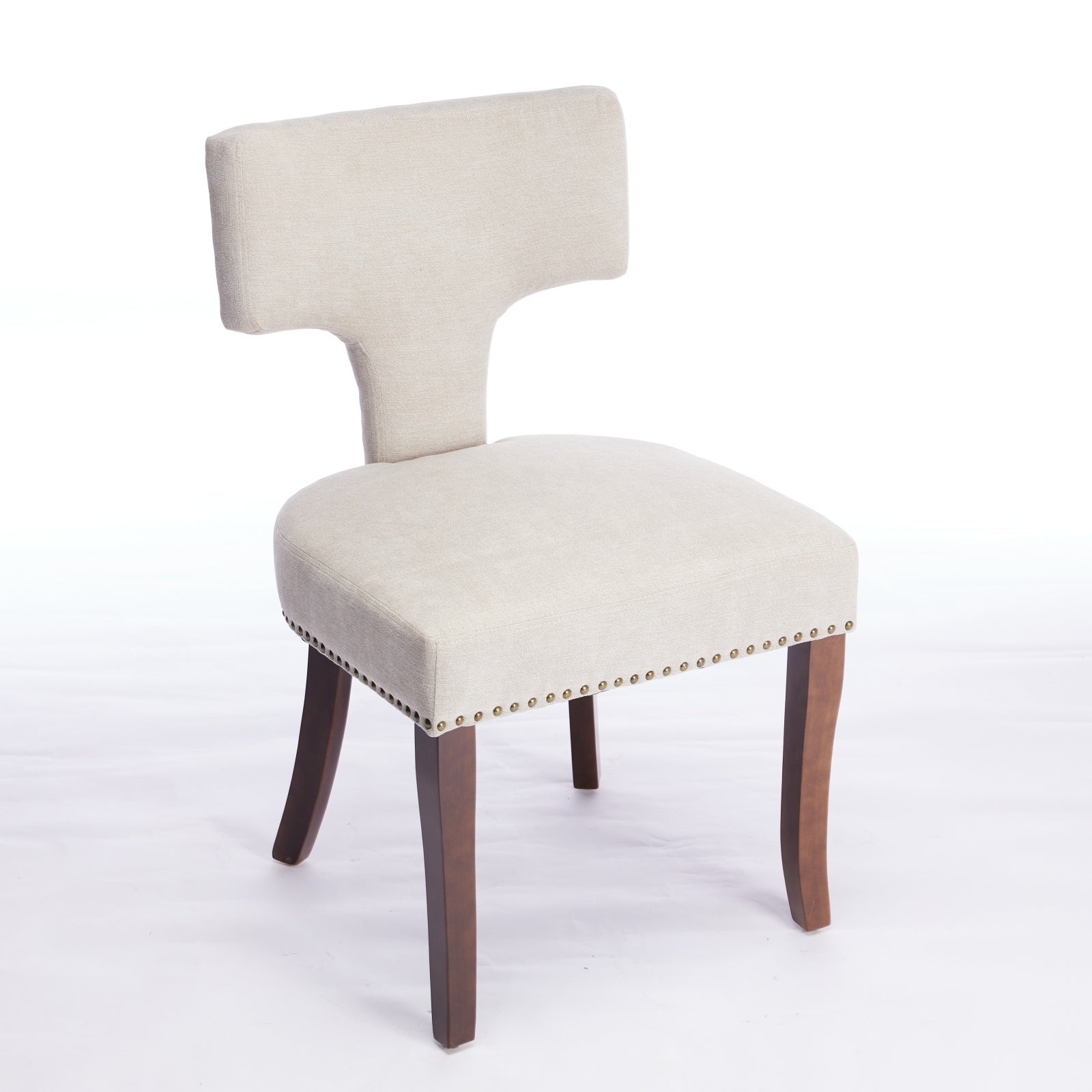 Mid Century Farmhouse Linen Fabric Dining Chairs (Set of 2)