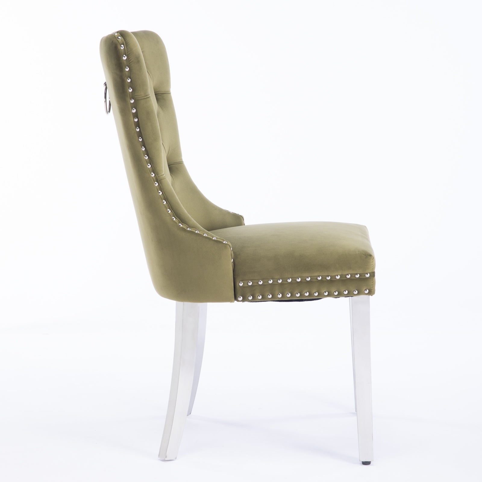 Modern High-end Tufted Solid Wood Velvet Dining Chairs (Set of 2)