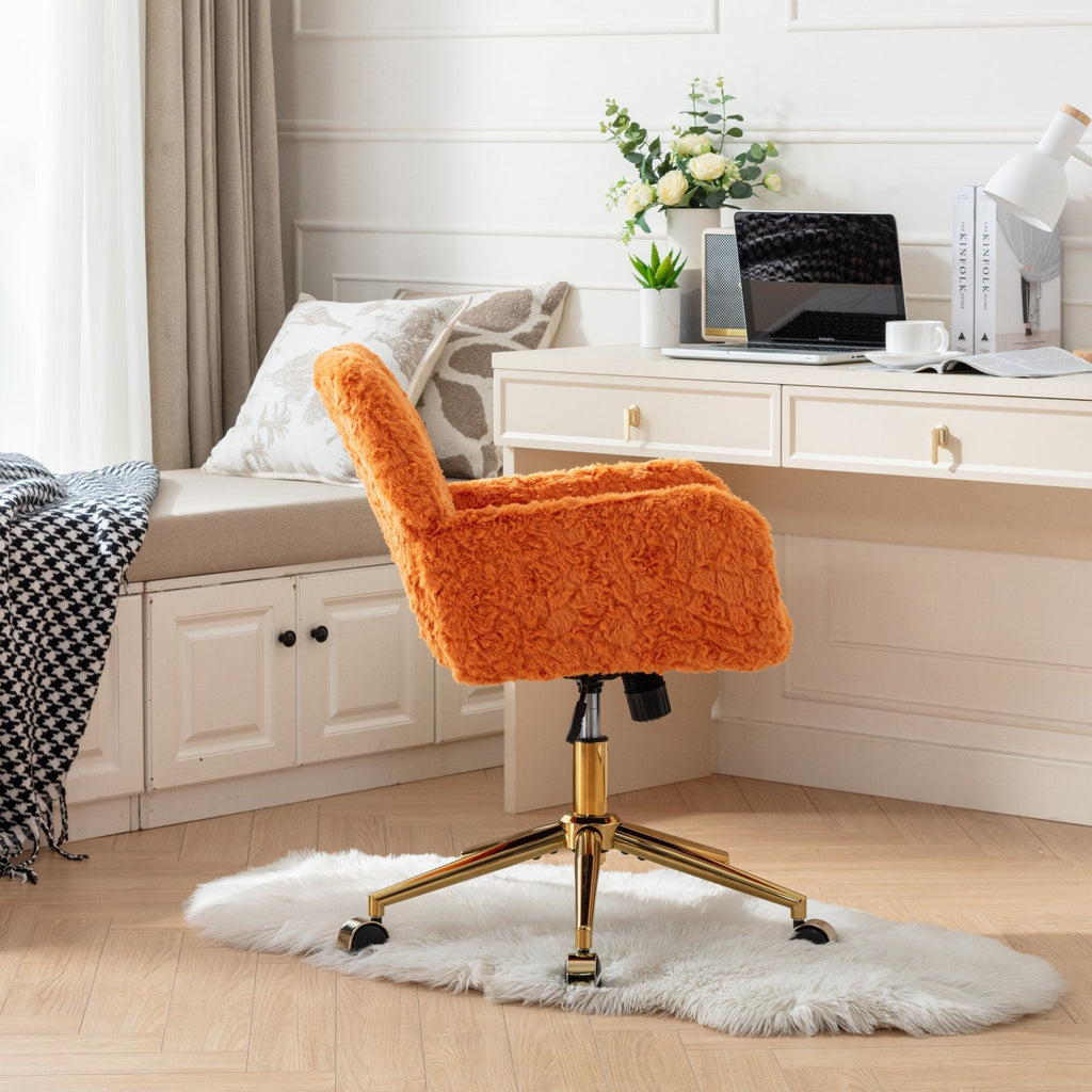 Violet Velve Home Office Chair with Golden Metal Base