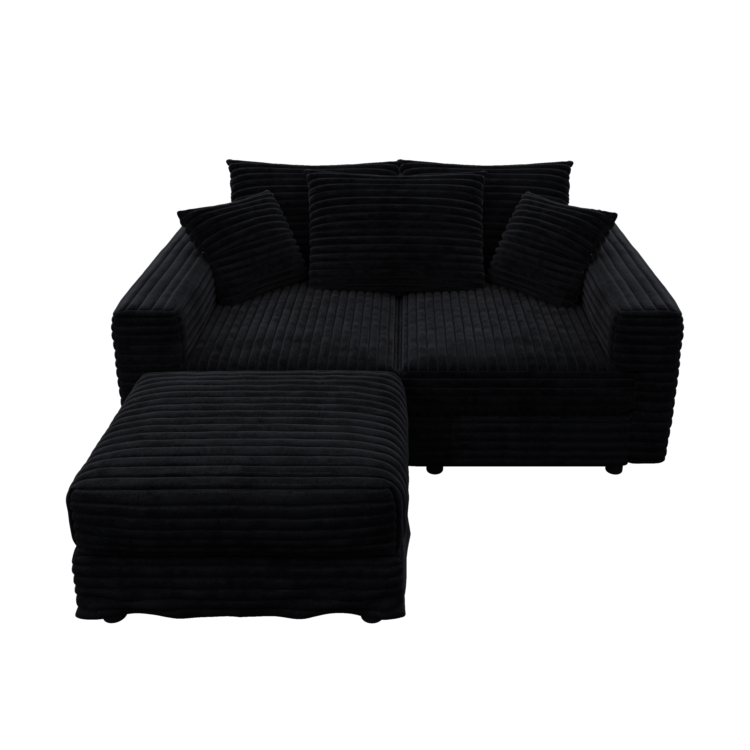 82.7' Modern Comfy Cloud Couch Sofa with Soft Pillows + Ottomans Option