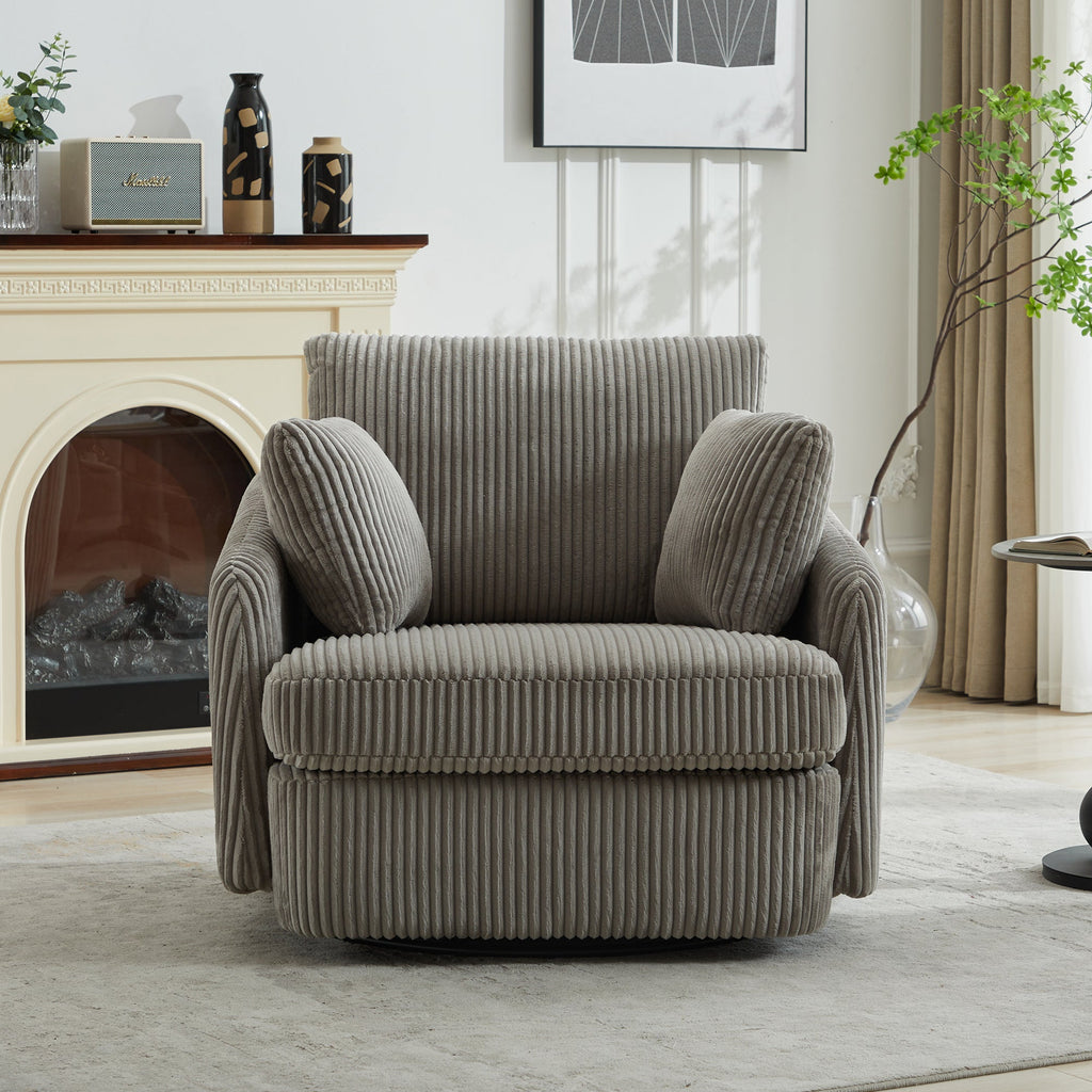 40.55'W Swivel Accent Sofa Chair with 2 Thorw Pillows