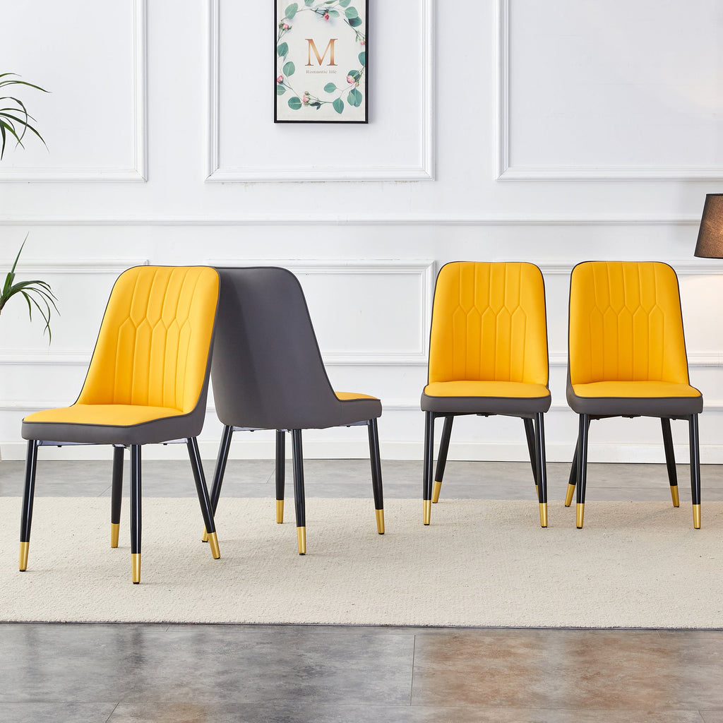 Modern PU Artificial Leather Dining Chairs (Set of 4)