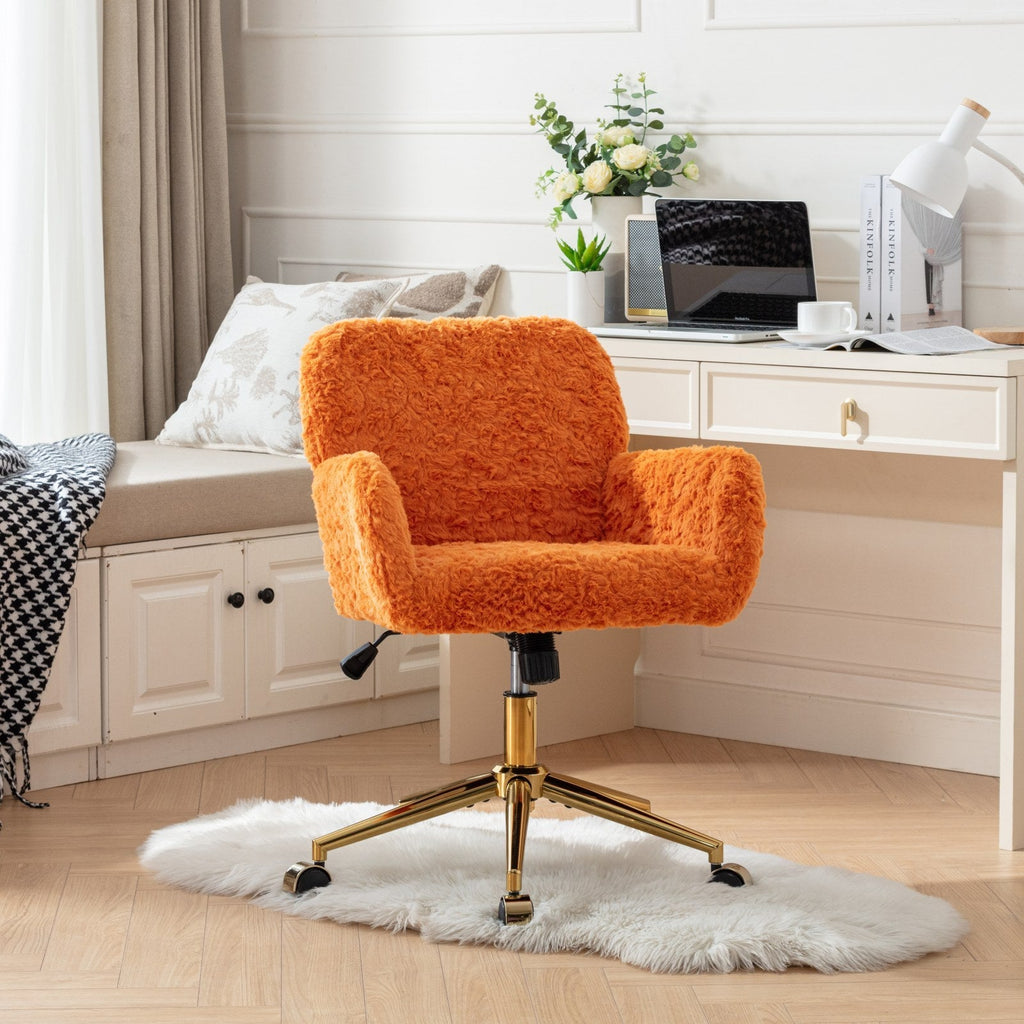 Violet Velve Home Office Chair with Golden Metal Base