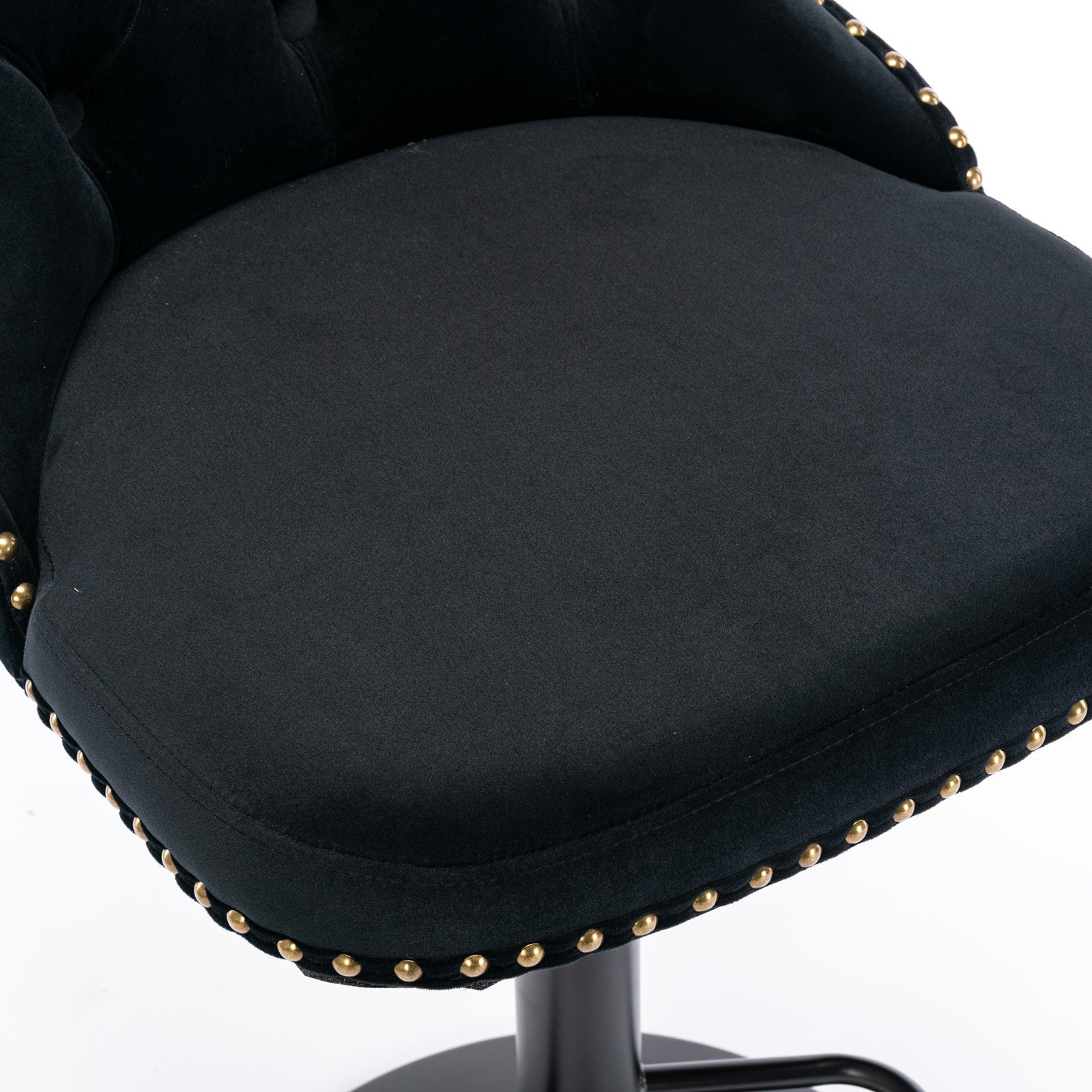 Modern Swivel Velvet Barstools Adjusatble Seat (Set of 2)