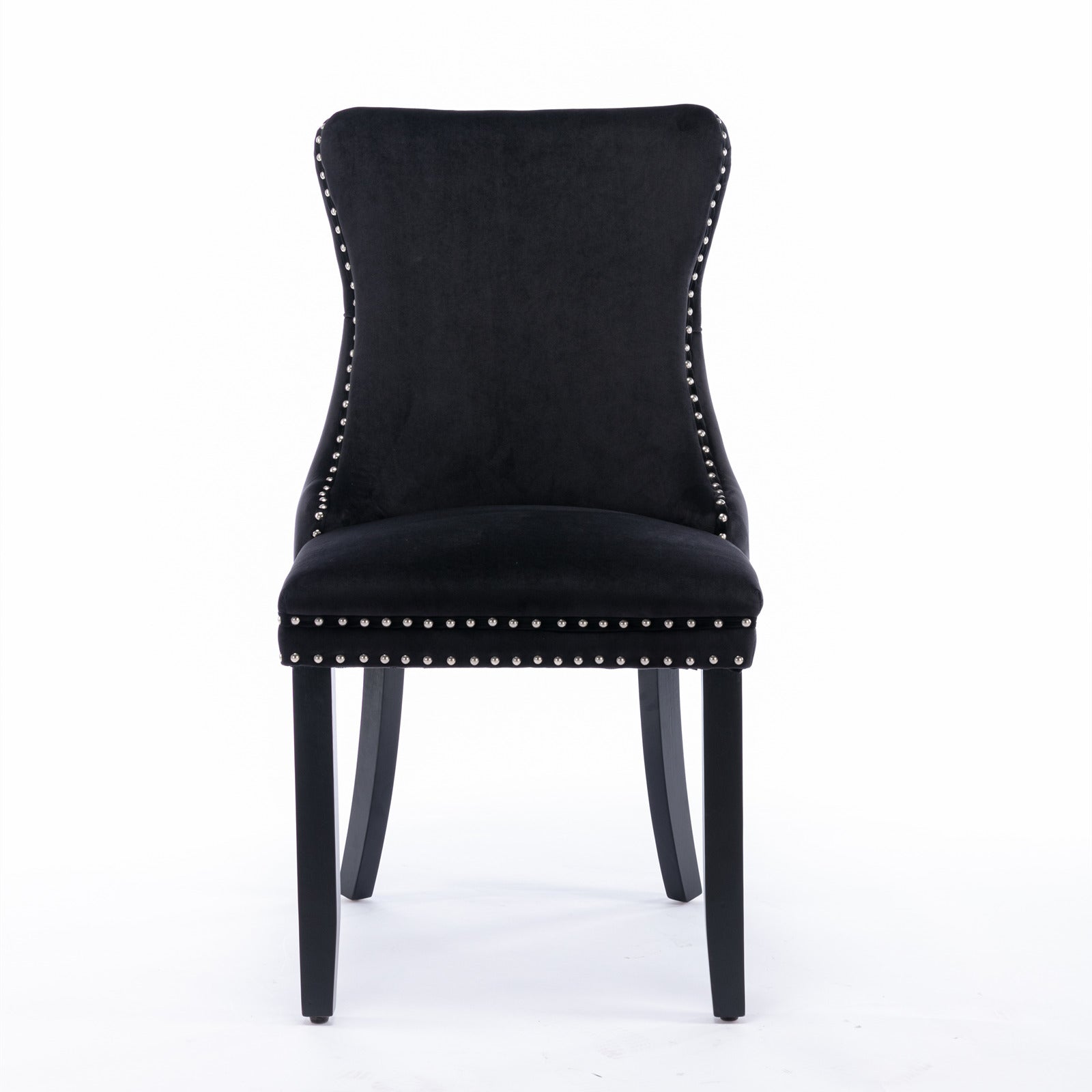 Modern Velvet Upholstered Wing-Back Dining Chairs (Set of 2)