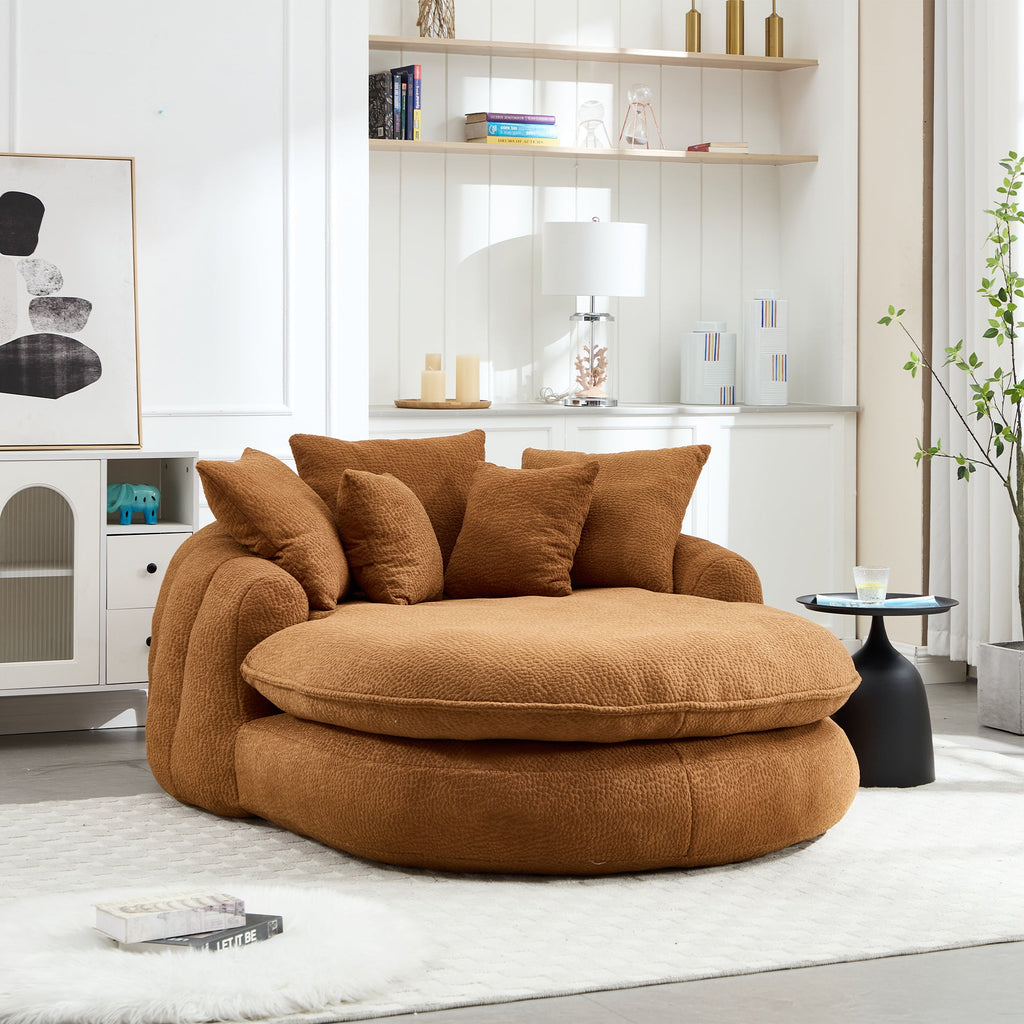 Oversized Oval Upholstered Bean Bag Sofa