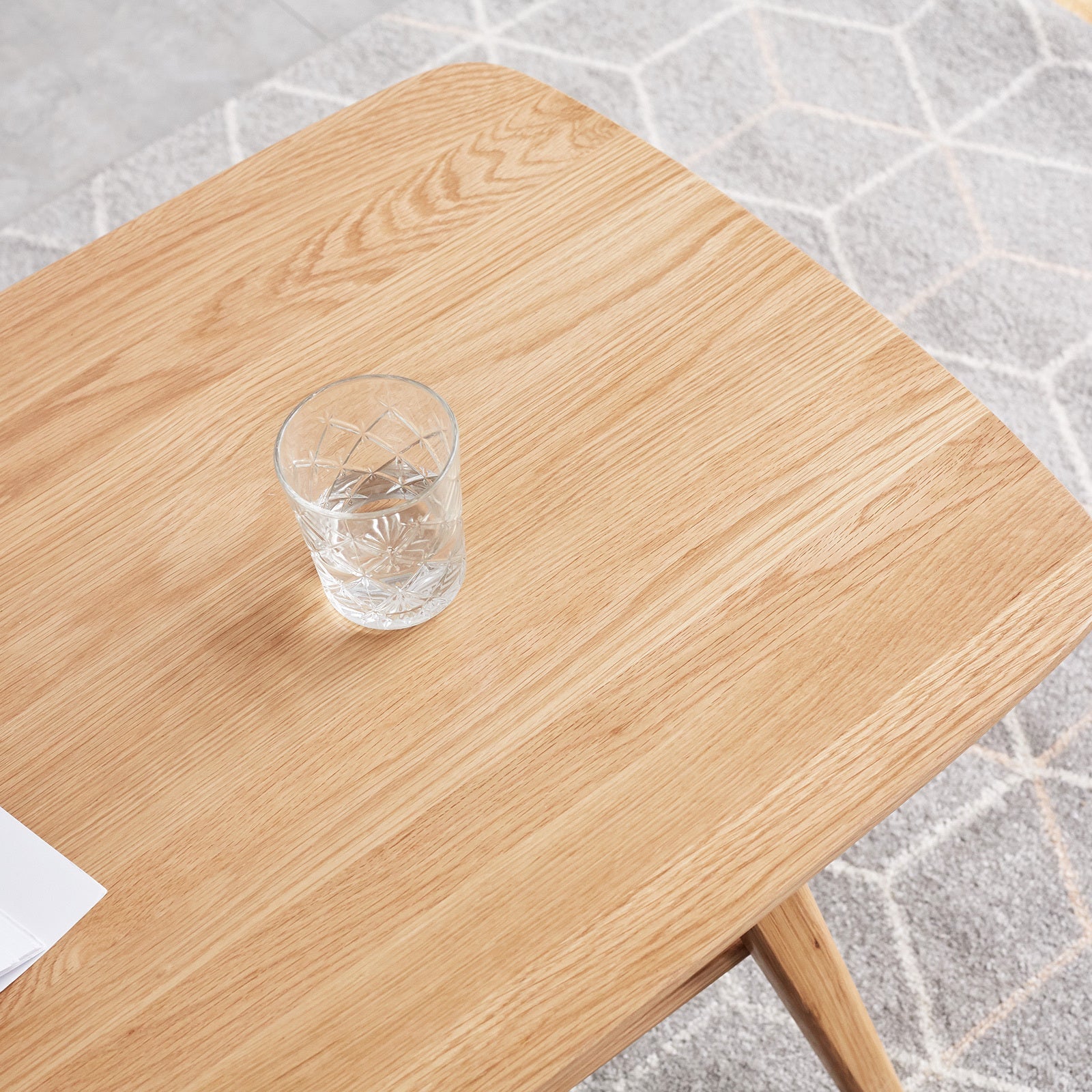 Natural Oak Coffee Table with Storage Shelf