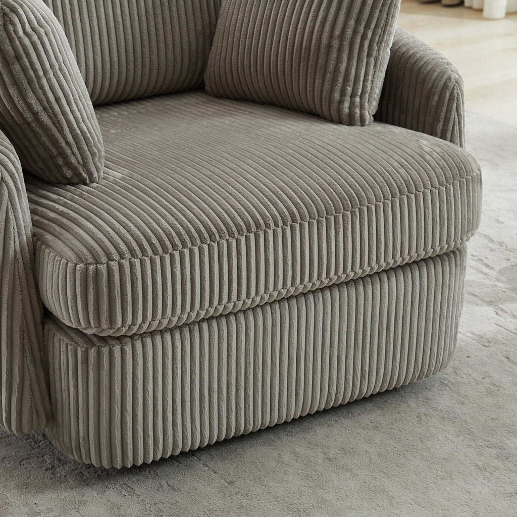 40.55'W Swivel Accent Sofa Chair with 2 Thorw Pillows