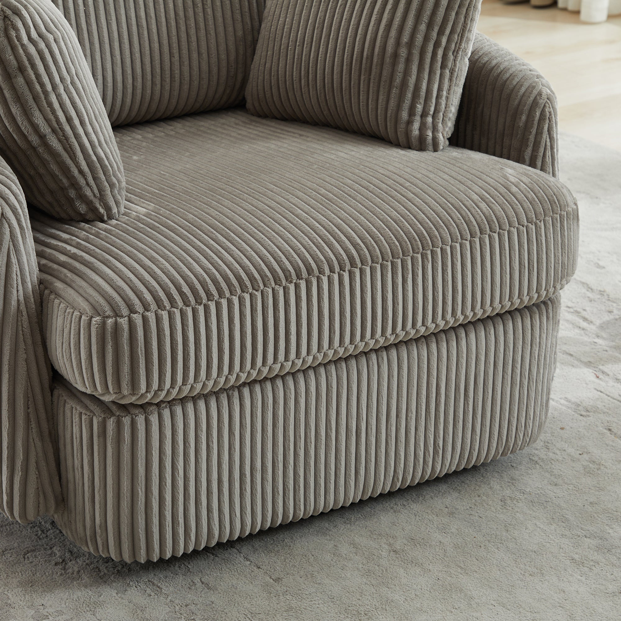 40.55'W Swivel Accent Sofa Chair with 2 Thorw Pillows
