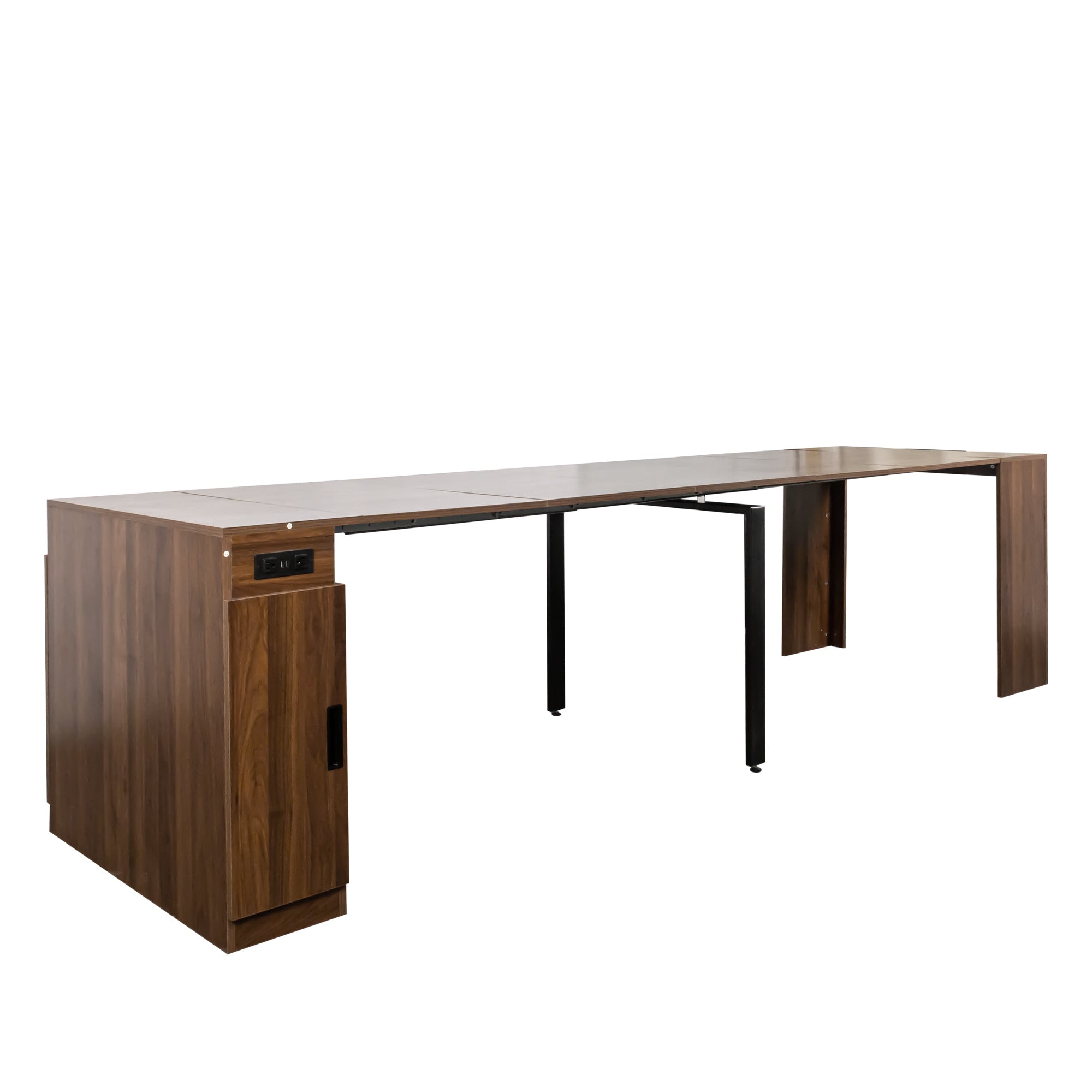 Modern Multifunctional Extendable Dining Table with Outlet