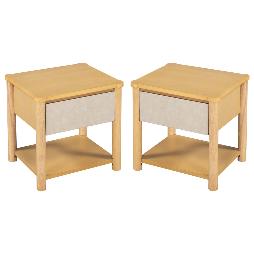 Modern King Bed Frame Set with 2 Nightstands