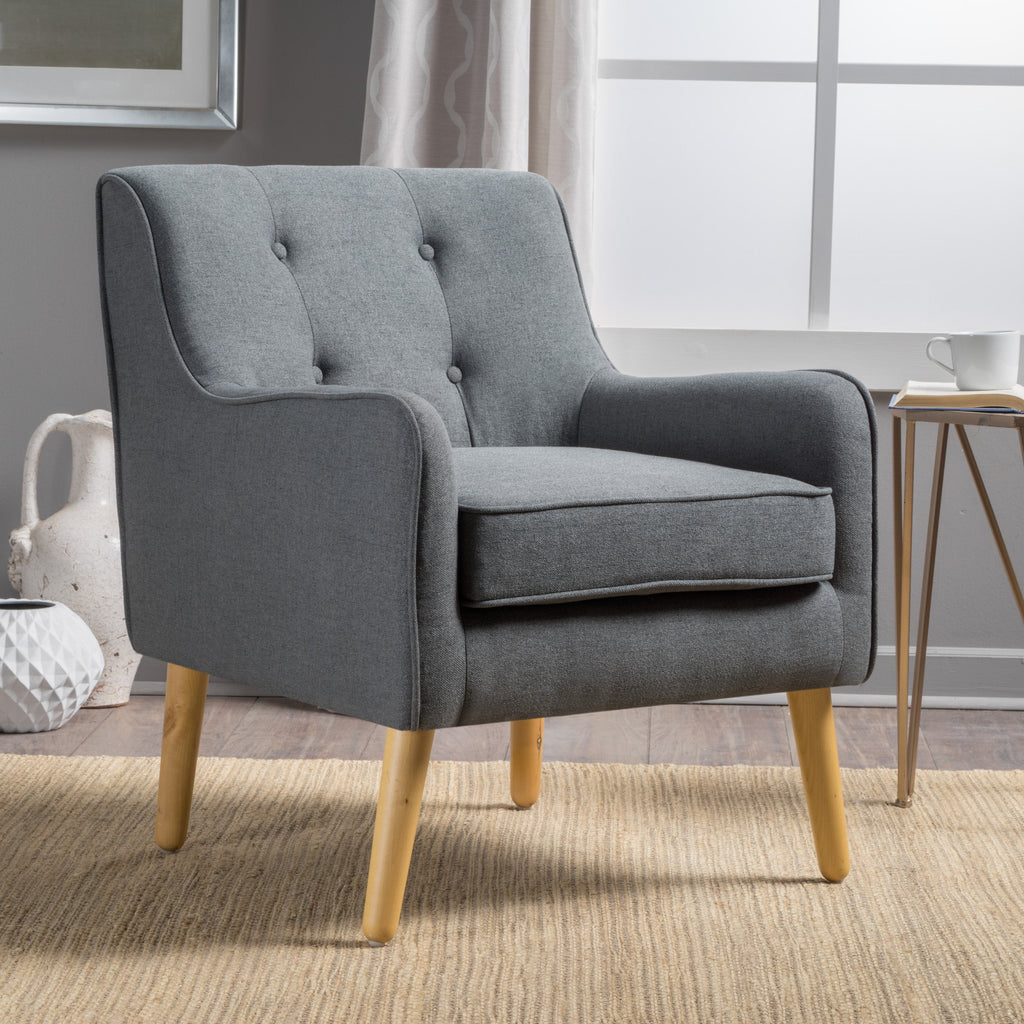 Mid-Century Modern Arm Chair with Tufted Back