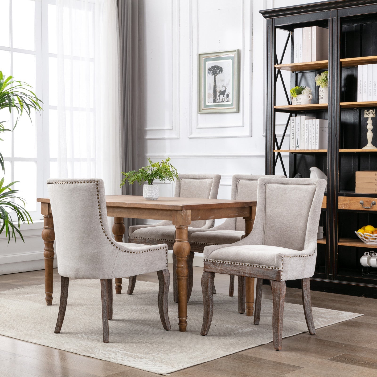 Ultra Side Thickened Fabric Dining Chair (Set of 2)