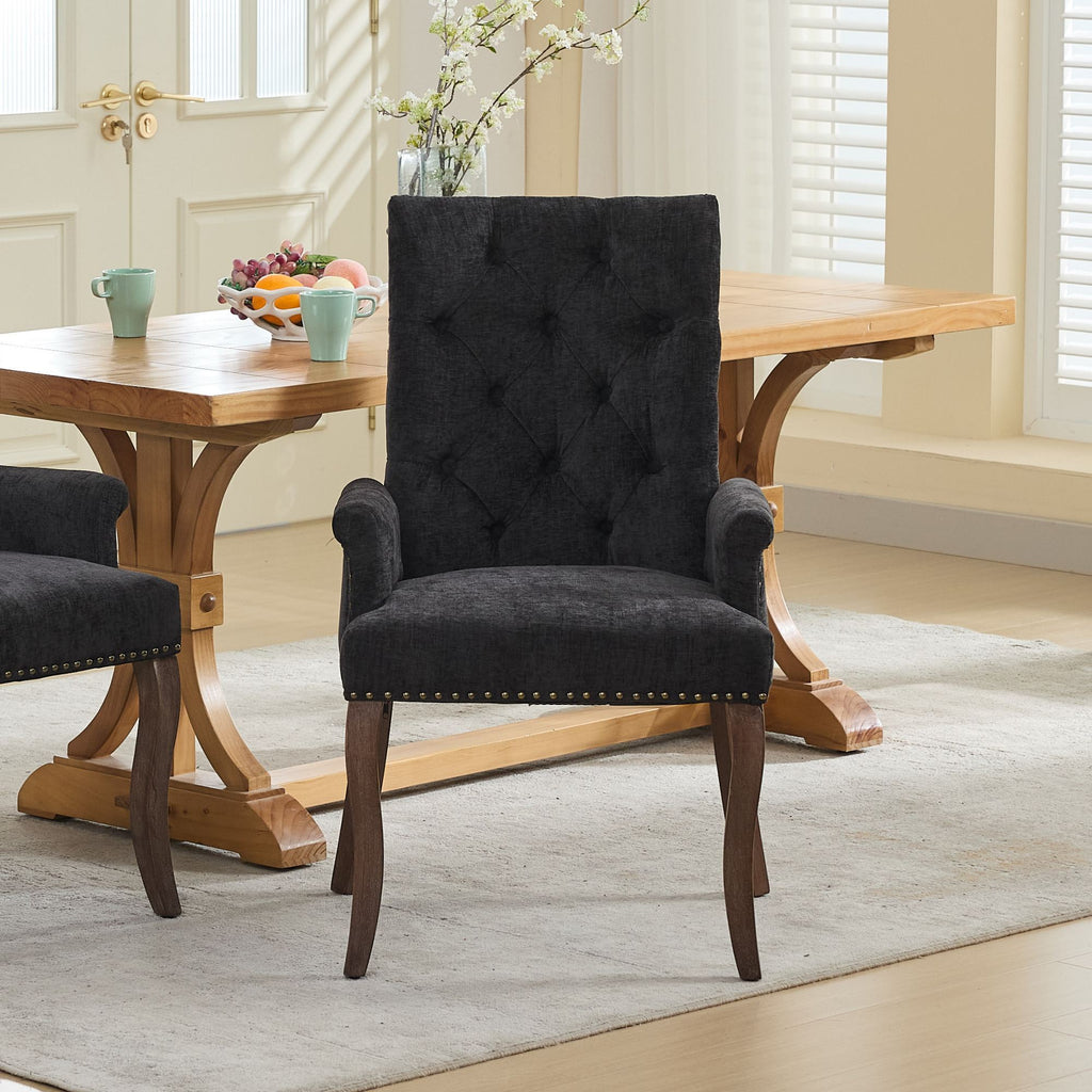 Elegant Upholstered Chenille Fabric Accent Dining Chair