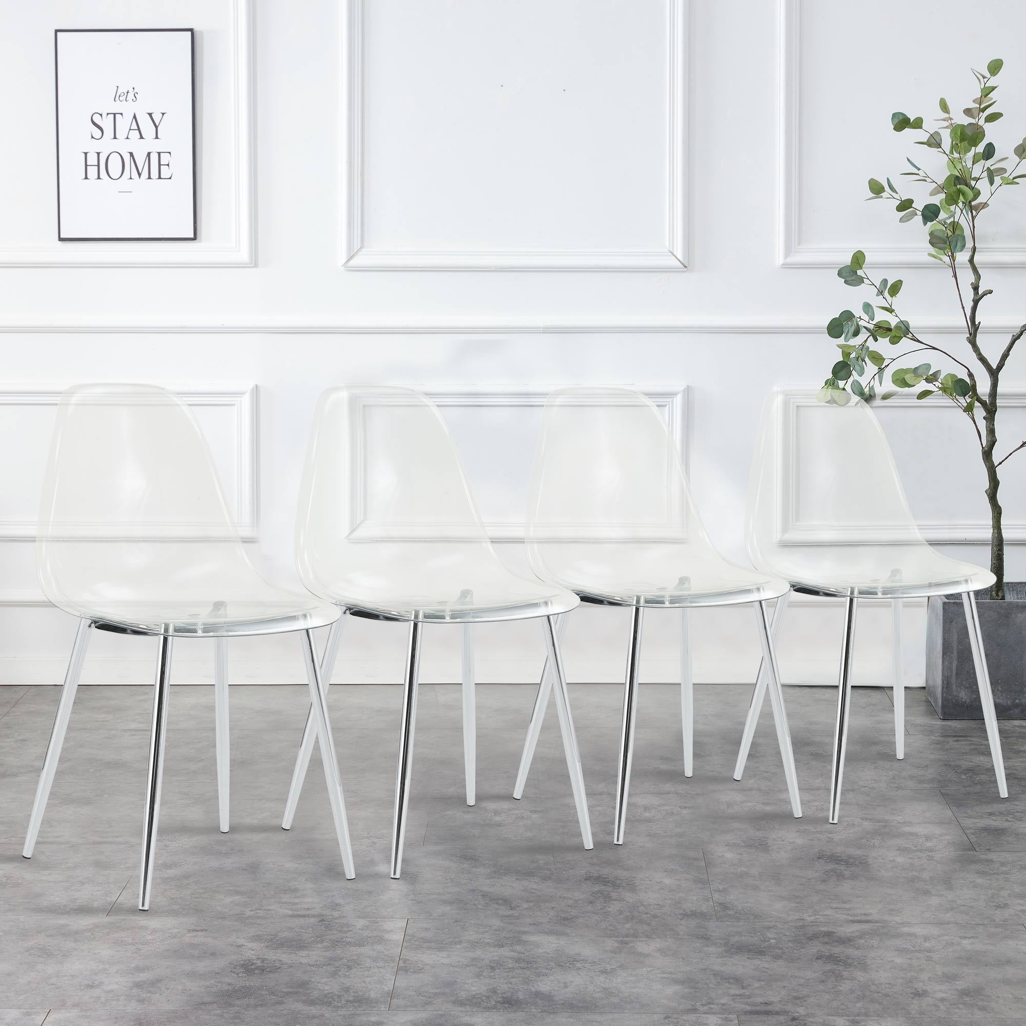 Modern Minimalist Transparent Metal Dining Chairs