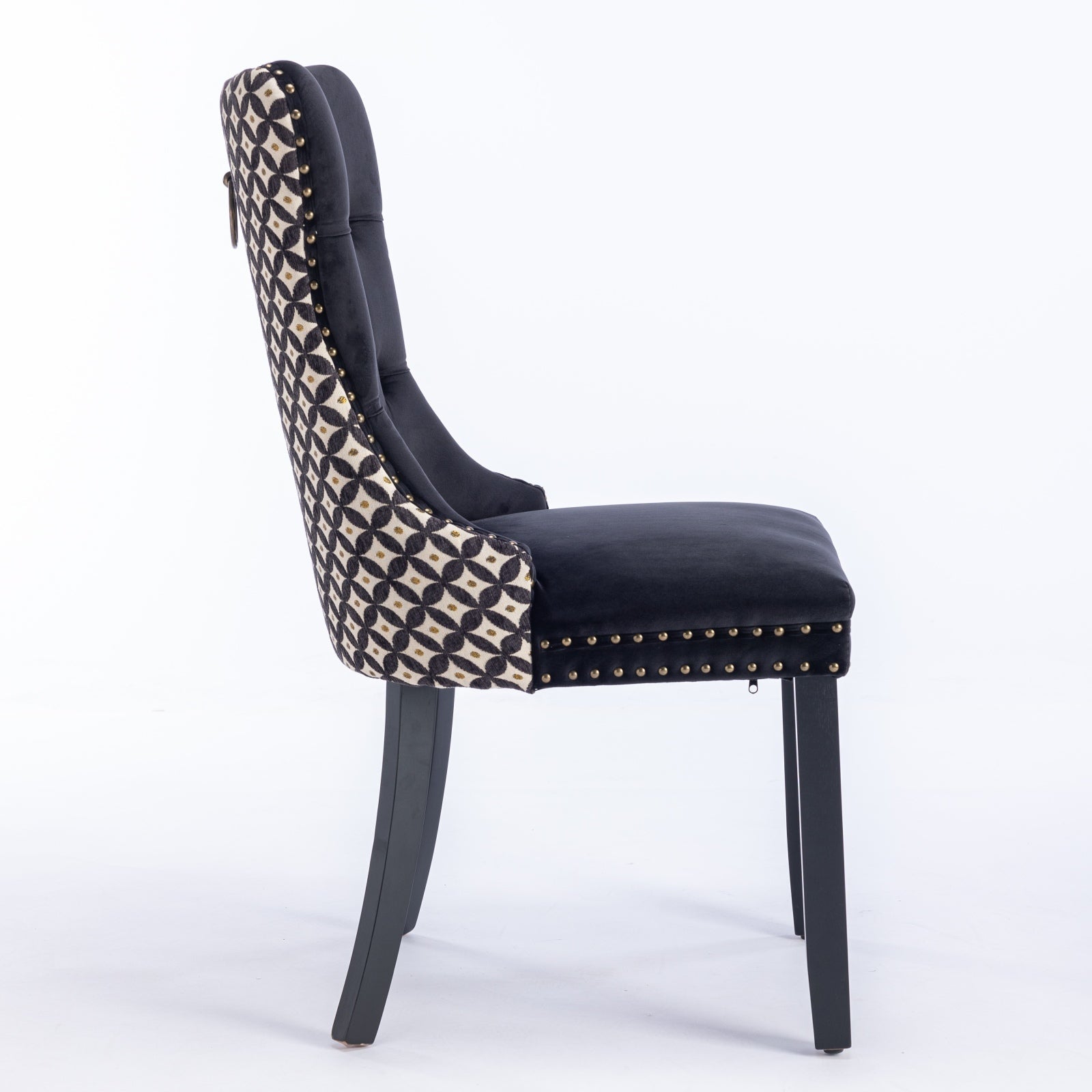 Modern High-end Tufted Solid Wood Velvet Dining Chair(Set of 2)