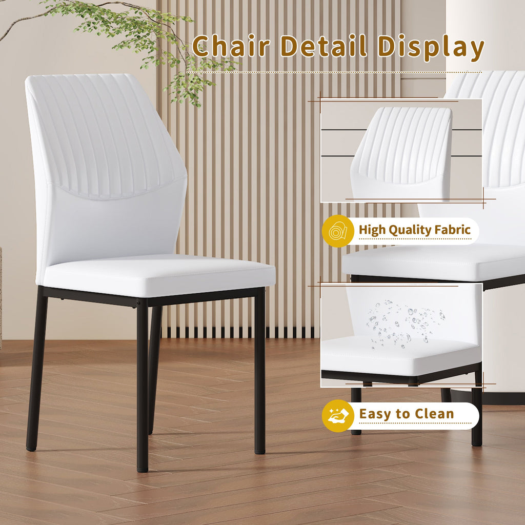 Modern PU Leather Dining Chairs Set of 4