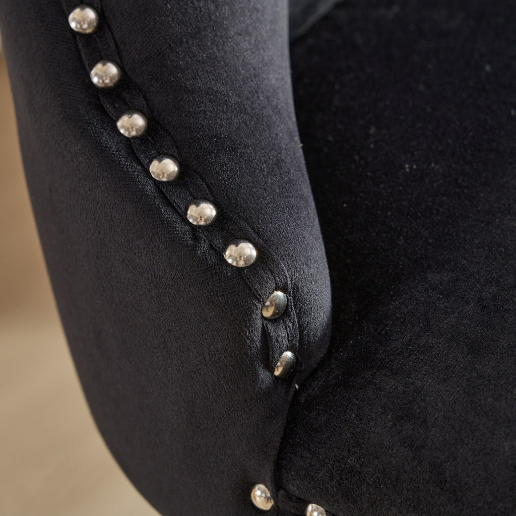 Luxury Elegant Nailhead Trim Tufted Velvet Bar Stools (Set of 2)