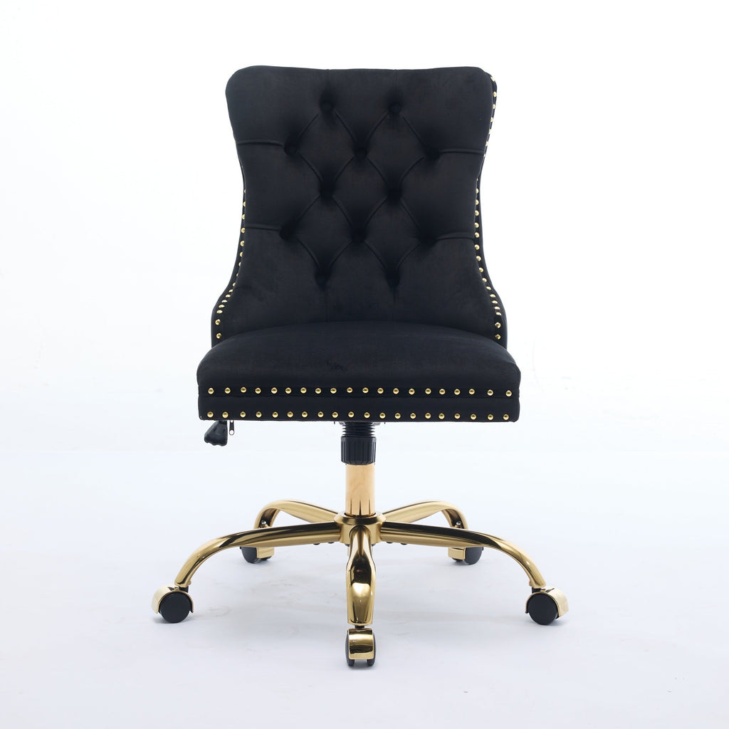 Modern Velvet Upholstered Tufted Button Home Office Chair