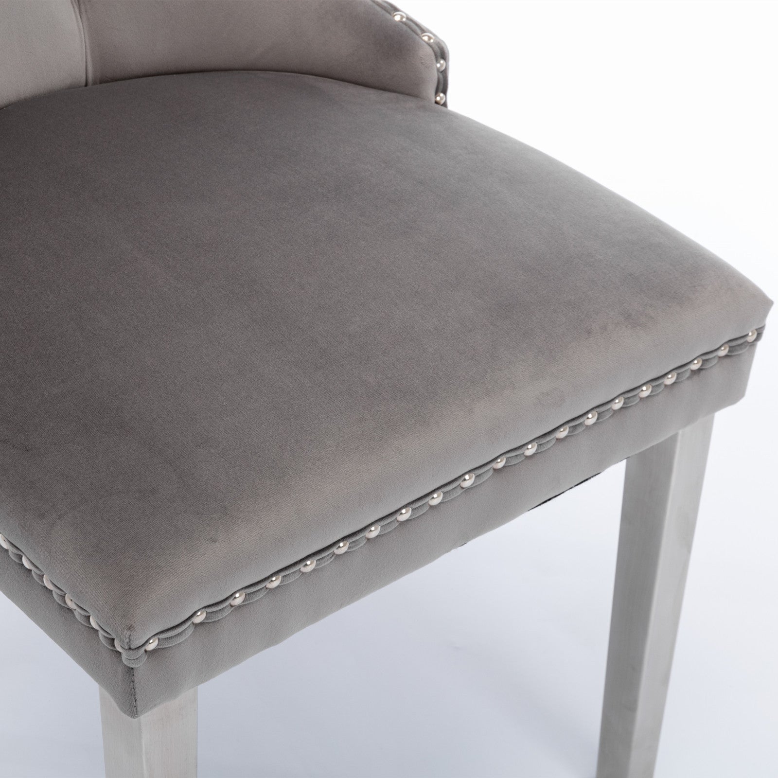 Modern High-end Tufted Solid Wood Velvet Dining Chair(Set of 2)