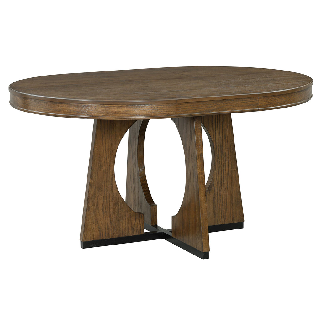 5-Piece Retro Extendable Dining Table Set with 16" Removable Leaf