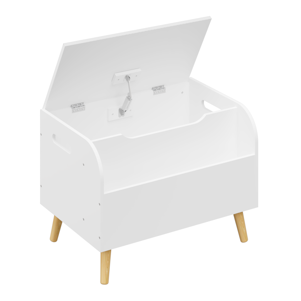 Kids  Wooden Toy Storage Bench with Front Bookshelf