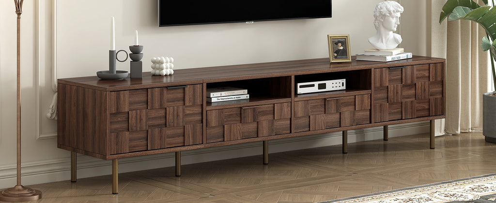 Mid Century TV Stand with 2 Drawers