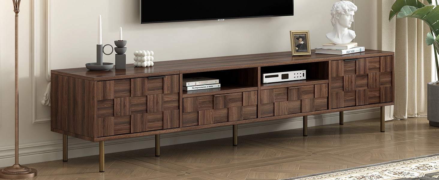 Mid Century TV Stand with 2 Drawers
