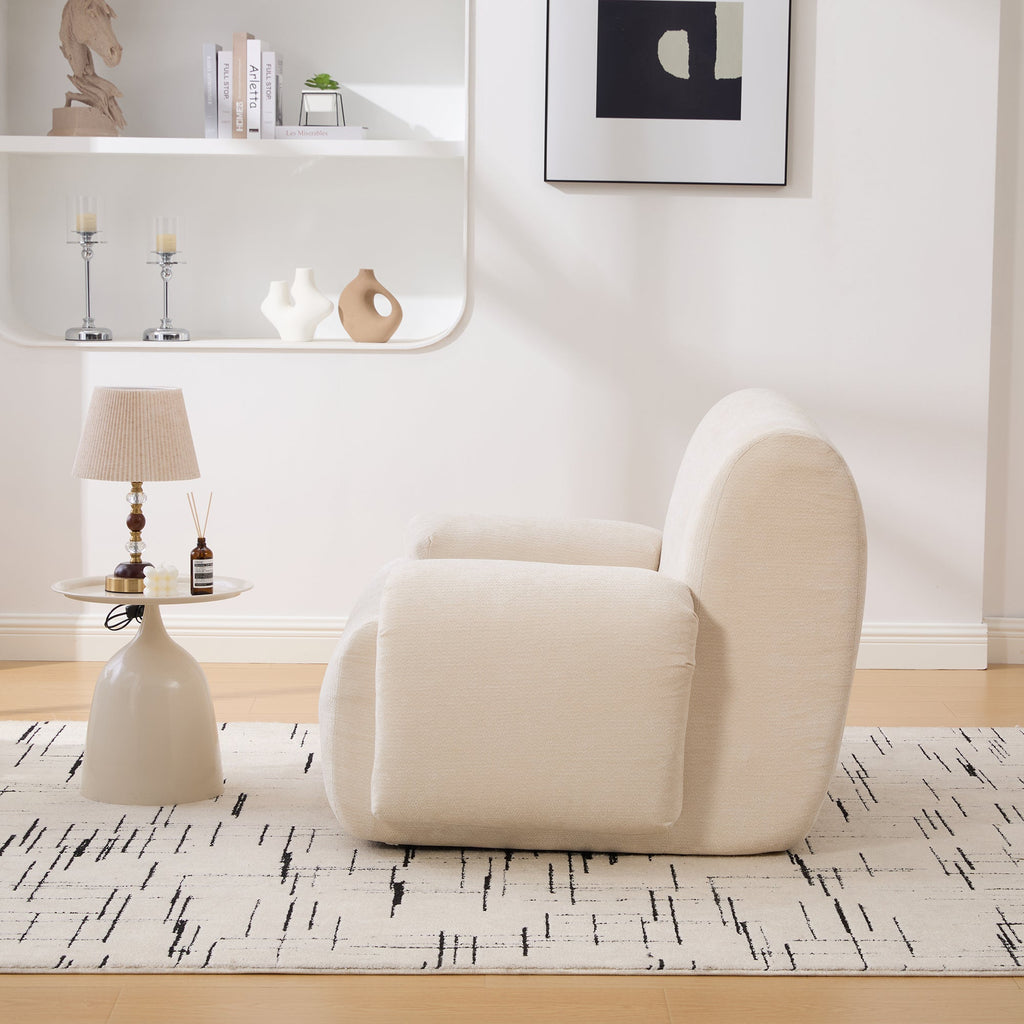 Modern Chenille Vertical Stripe Accent Chair