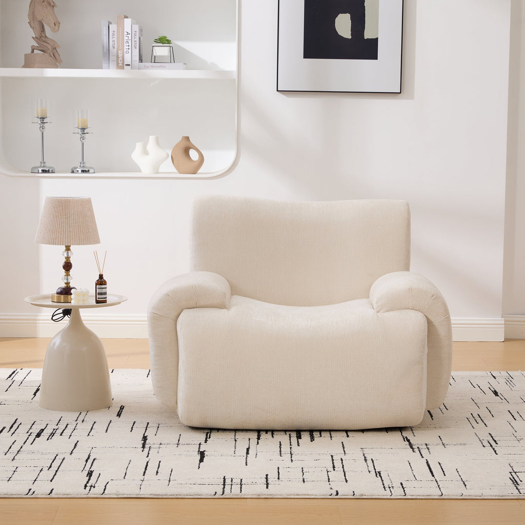 Modern Chenille Vertical Stripe Accent Chair