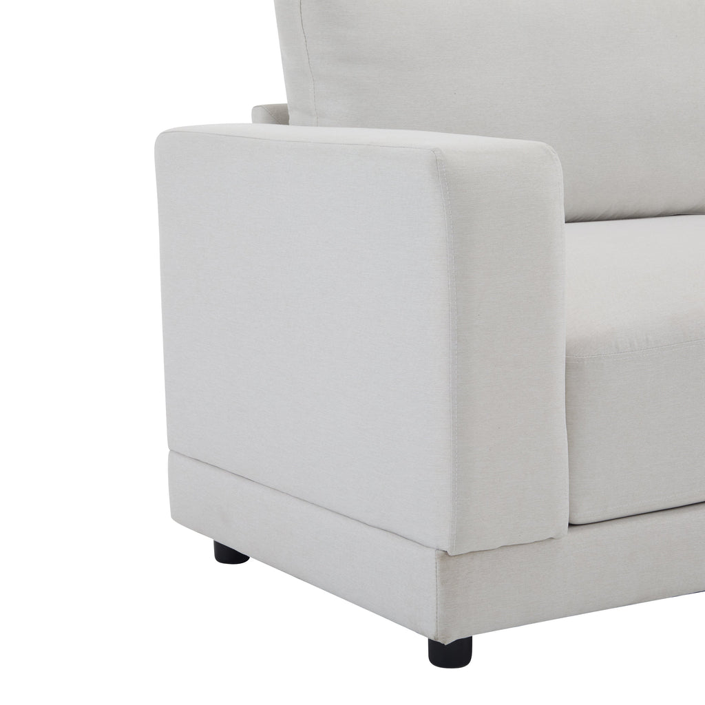 81'' Modern Square Arm Sofa with Soft Fabric Upholstery