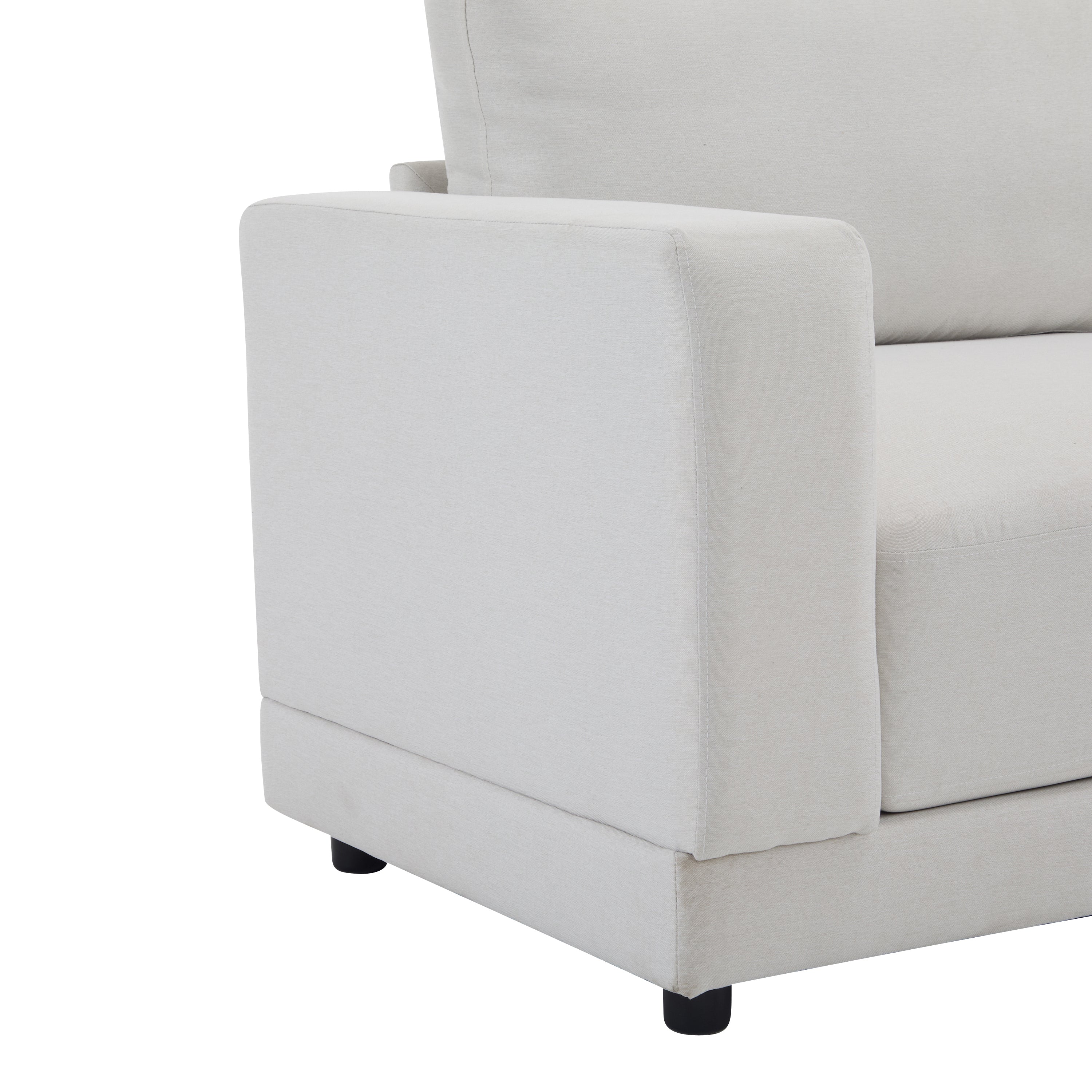 81'' Modern Square Arm Sofa with Soft Fabric Upholstery