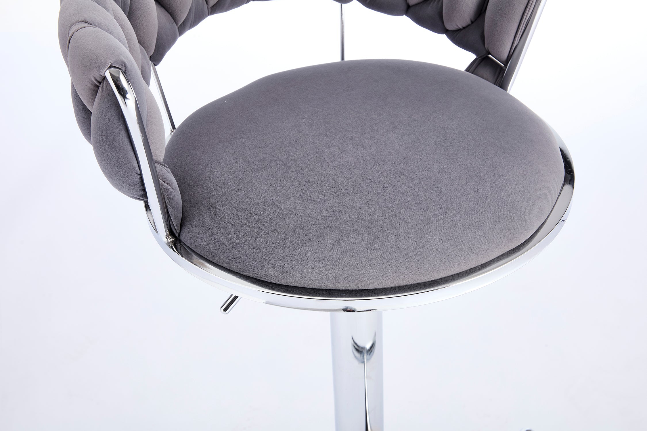 2PCS Metal Bar Stools with Chrome Footrest and Base