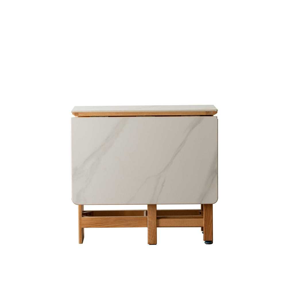 Natural Solid Oak Rock Slab Extending Dining Table