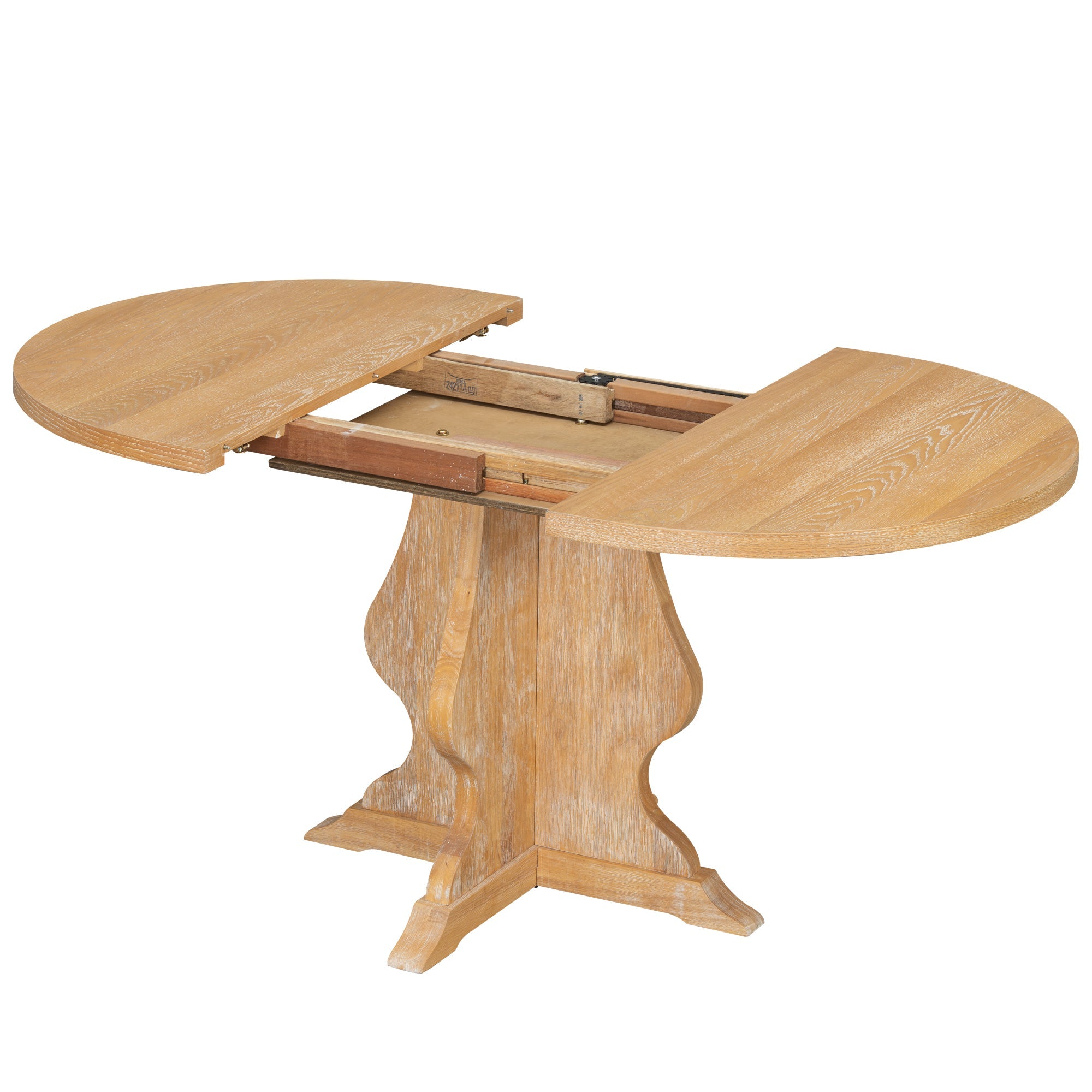 5-Piece Farmhouse Extendable Dining Table Set with 4 Upholstered Chairs