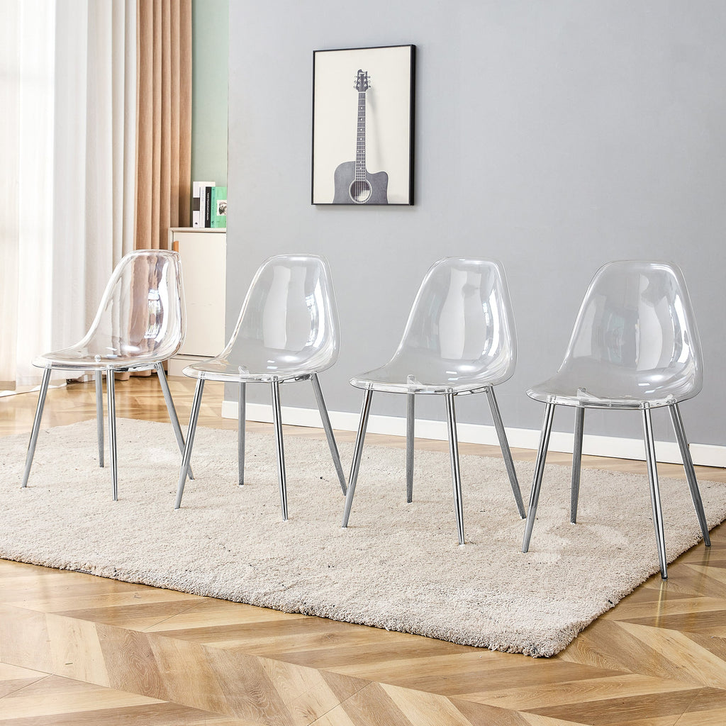 Modern Minimalist Transparent Metal Dining Chairs