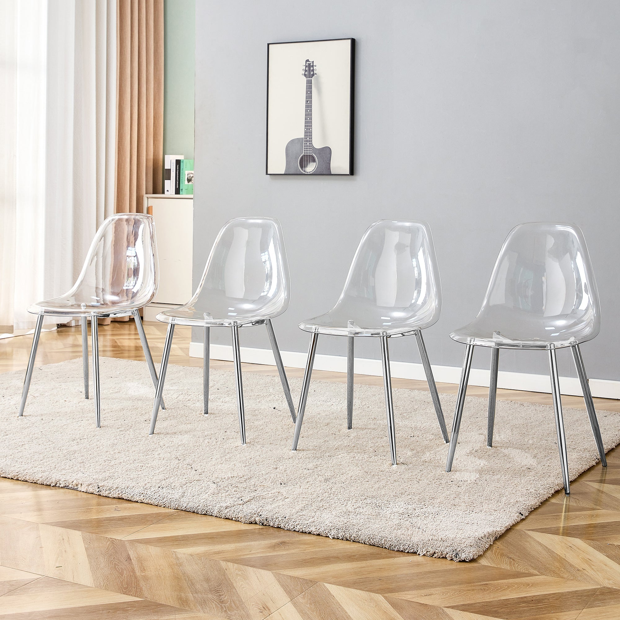 Modern Minimalist Transparent Metal Dining Chairs