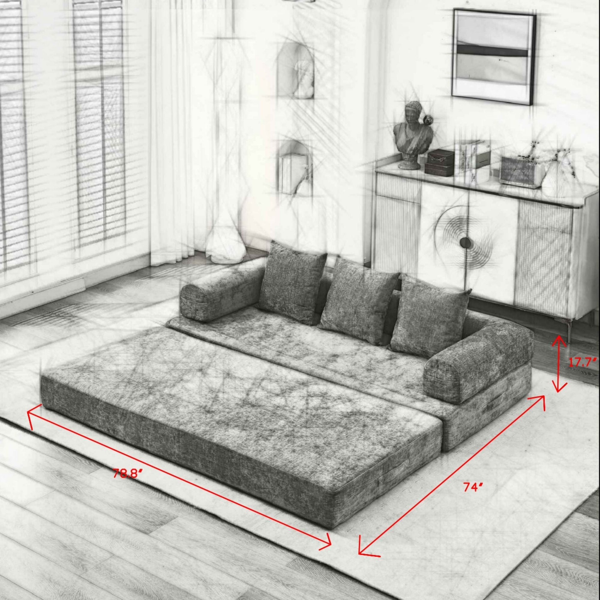 Comfy Convertible Folding Mattress Sofa Bed