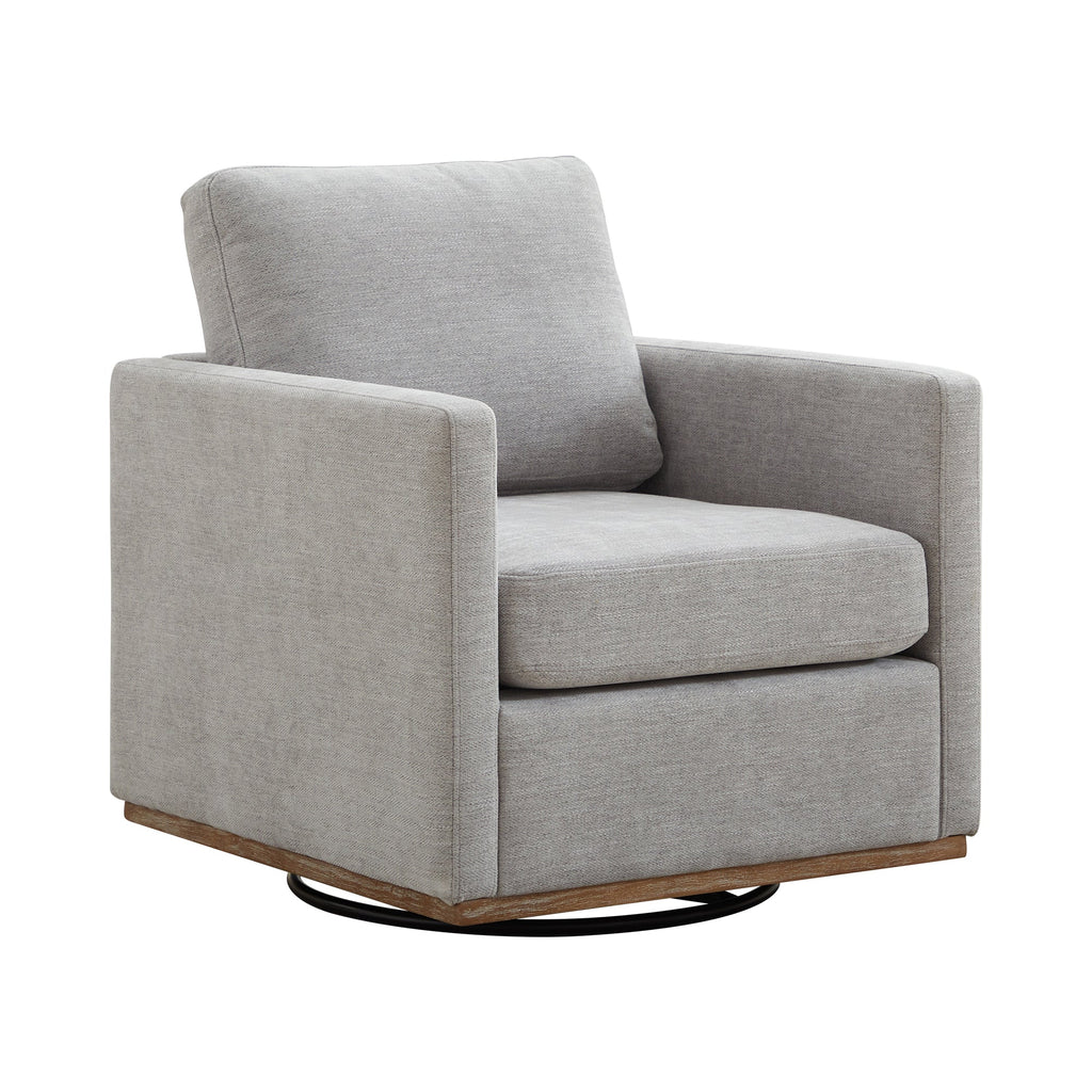 Modern Square Chenille Upholstered Swivel Accent Chair