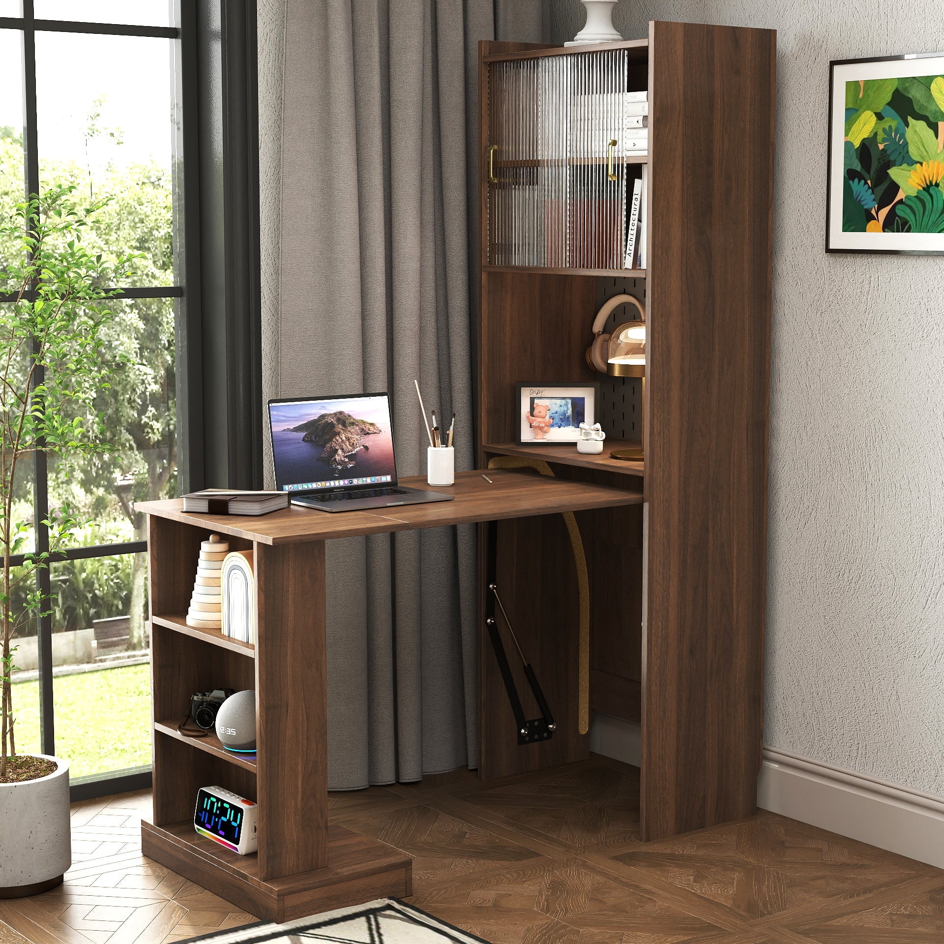 Space-Saving Foldable Computer Desk