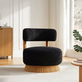 Modern Armless Chair with Wooden Base Featuring Thatched Roof Rod Design