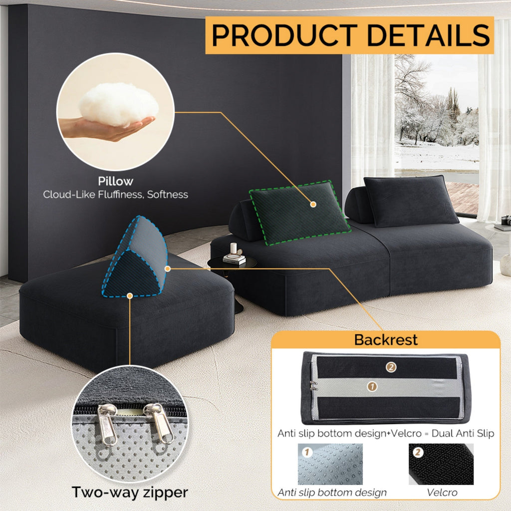 Modern Light Luxury Oversized Modular Sectional Sofa Set