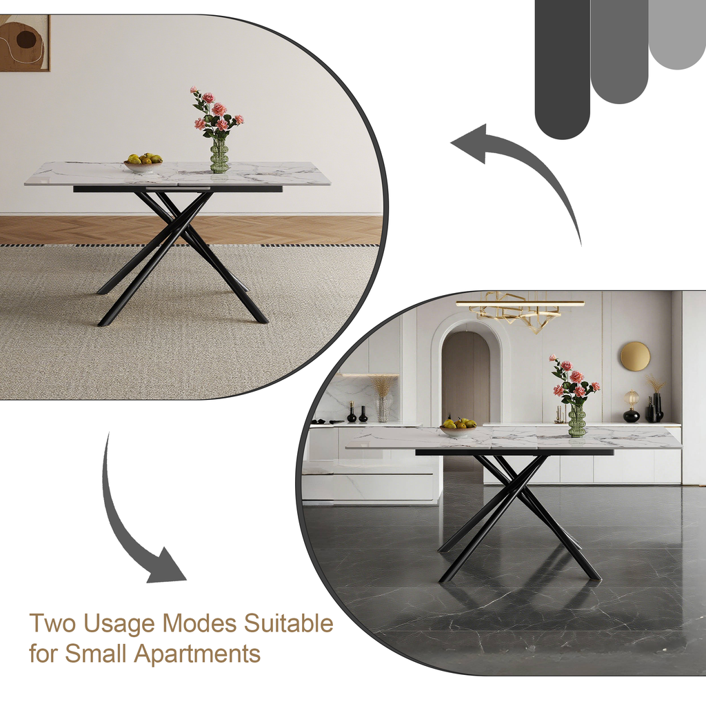 59-inch Modern rectangle Expandable Dining Table