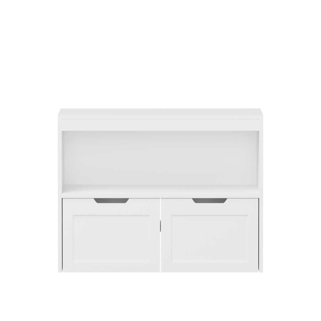 Toy Storage Cabinet  with Large Drawers and Open Shelves